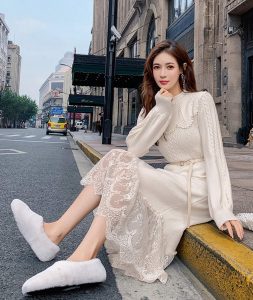 好看的淘宝针织连衣裙大全店铺推荐 冬季百搭