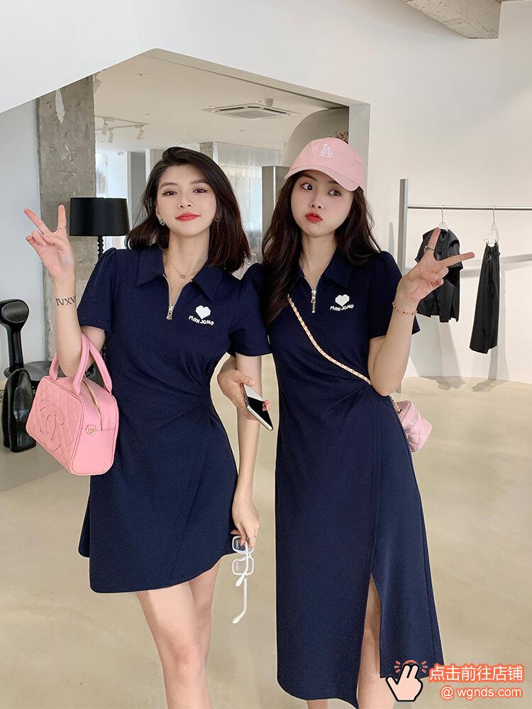 张大人大码女装胖mm遮肚子小众设计感连衣裙
