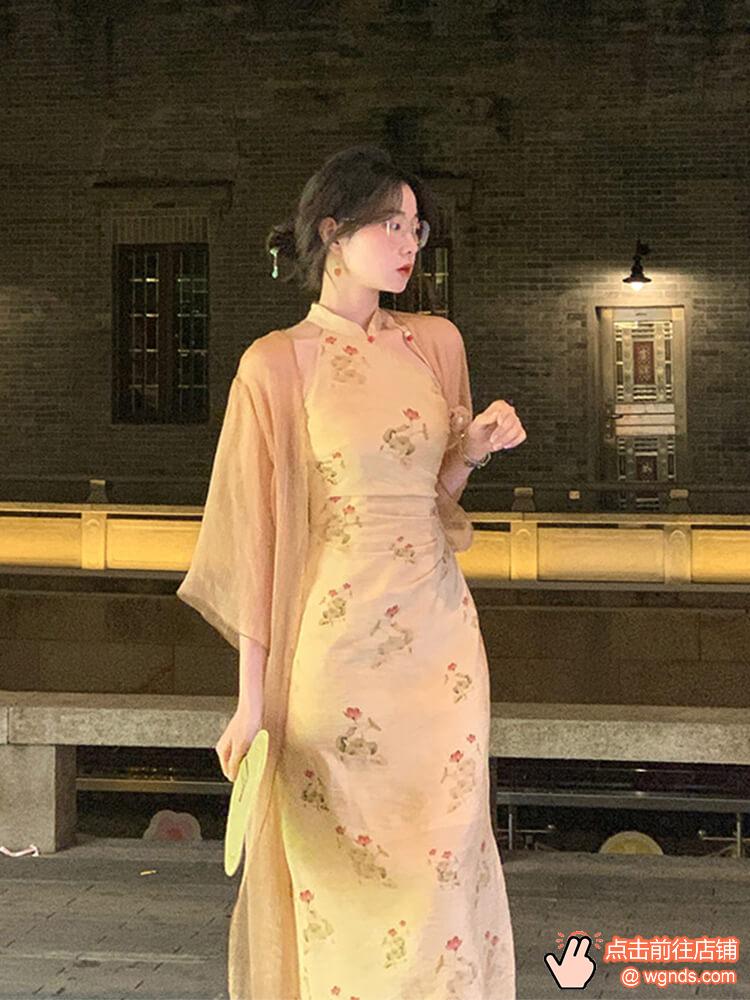 EIA一尧【花灯游】新中式复古改良旗袍连衣裙